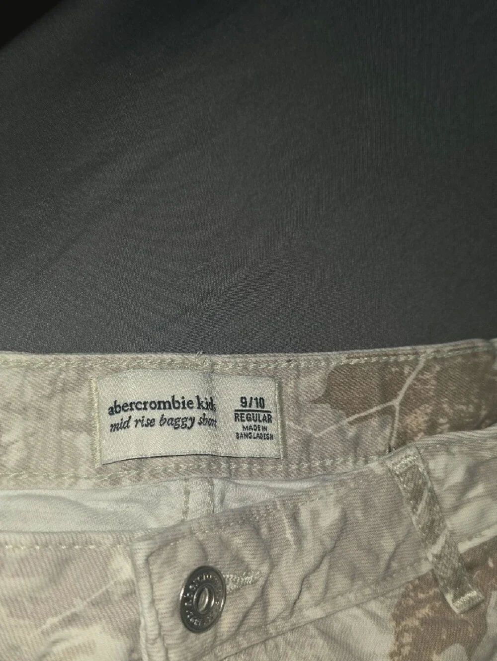 abercrombie kids Beige Leaf-Print Denim Shorts